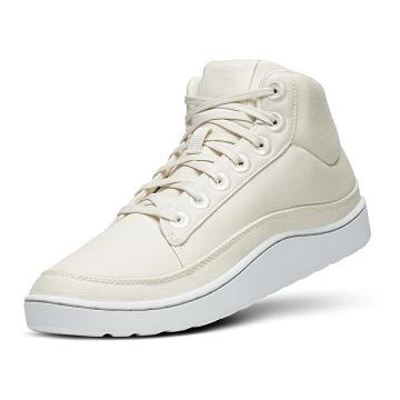 Beige / White Men's Allbirds Canvas Pacer Mids High Tops | ZA4219YU