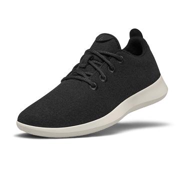 Black / White Men's Allbirds Wool Runner Sneakers | ZA4066EX