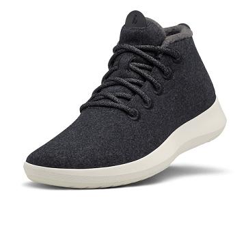 Black / White Men's Allbirds Wool Runner-up Mizzles High Tops | ZA4230XF