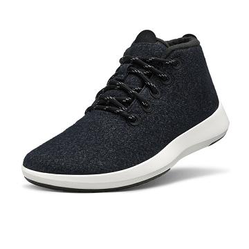 Black / White Women's Allbirds Wool Runner-up Mizzles Waterproof Shoes | ZA4703HK