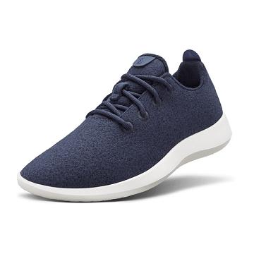 Navy / White Men's Allbirds Wool Runner Sneakers | ZA4061IS
