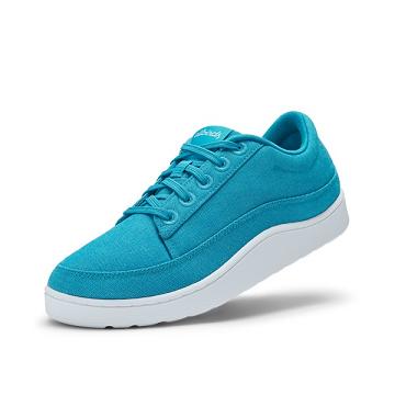 Turquoise Men's Allbirds Canvas Pacers Sneakers | ZA4002GL