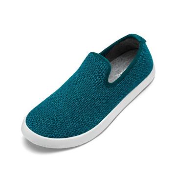 Turquoise / White Men's Allbirds Tree Loungers Slip On Shoes | ZA4107FM