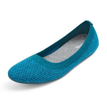 Turquoise Women's Allbirds Tree Breezers Flat Shoes | ZA4665EX