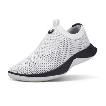 White / Black Men's Allbirds Tree Dasher Relay Slip On Shoes | ZA4120QZ