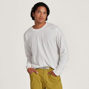 White Men's Allbirds Allgood Cotton Long Sleeve T Shirts | ZA4288HK