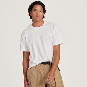 White Men's Allbirds Allgood Cotton T Shirts | ZA4293AP