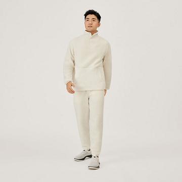 White Men's Allbirds Fluff Fleece Pants | ZA4315FM