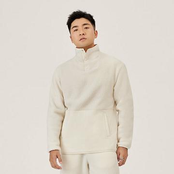White Men's Allbirds Fluff Fleece Pullover Hoodie | ZA4329MA