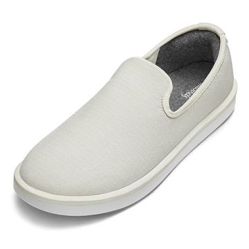 White Men's Allbirds Wool Lounger Woven Slip On Shoes | ZA4084SO