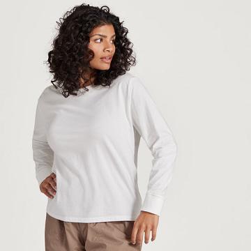 White Women's Allbirds Allgood Cotton Long Sleeve T Shirts | ZA4739YU