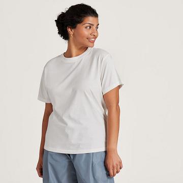 White Women's Allbirds Allgood Cotton T Shirts | ZA4745MA